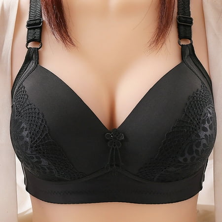 Women s Push Up Wireless Bra  Comfort Support No Underwire Bras  Comfortable Wire Free Bralette Everyday Underwear Black 2XL