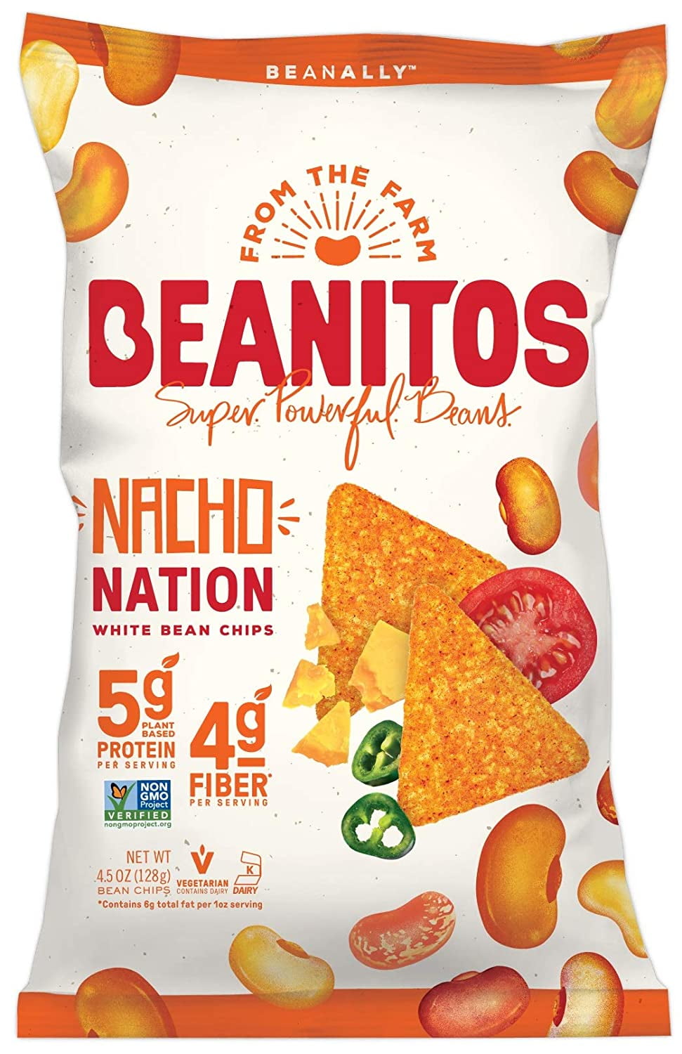 (6Pack) Beanitos White Bean Chips Nacho Nation. 4.5 oz.