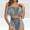 Blue womens swimsuits, variant on Summer Saving pimelu Bathing Suit for Women Bikini Set for Women Bikini Swimsuits Two Piece Swimsuits with Shorts Fashion Marbled Print Ruffle Layer Strap Swimsuits Swimsuit for Women