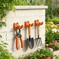 thumbnail image 4 of MTBLYS Garden Tool Holders Wall Mount 3 Pack Plastic Orange Hanger with Mounting Screws Heavy Duty Storage Rack for Garage Organization Long Handle Tool Holder for Rake Shovel Broom, 4 of 6