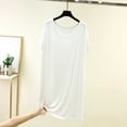 thumbnail image 2 of Kaemgyyd Nightgowns for Women Short Sleeve Round Neck Sleepshirt Soft Casual Pajama Sleep Dress Home Daily Wear Sleepwear（White,One Size）, 2 of 5