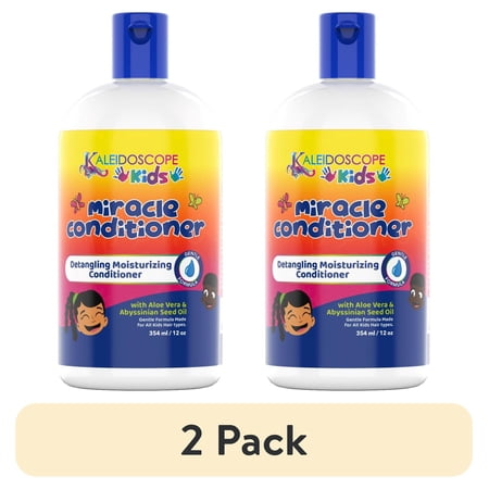 (2 pack) Kaleidoscope Kids Miracle Detangling Moisturizing Conditioner 12oz, Child, All Hair Types, Squeeze