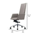 thumbnail image 5 of Cid 24 Inch Modern Office Chair, Knee Tilt, Sleek Tall Back, Gray- Saltoro Sherpi, 5 of 5