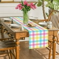 thumbnail image 2 of Linen Easter Blue Pink Yellow Buffalo Check Plaid Table Runner 72 Inches Long Spring Summer Holiday Farmhouse Table Decor for Dining Room Kitchen Home Party, 2 of 6