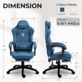 thumbnail image 3 of GOOSEA Big and Tall Gaming Chair with Footrest and Suede Fabric, Office Game Chair with Pocket Spring Cushion, High Back Ergonomic for Adults, 440LBS, Blue, 3 of 9