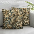 thumbnail image 3 of Orinice  Paisley Throw Pillow Cushion Cover, Traditional Pattern with Flowers Leaves with Stripes Art Print, Decorative Square Accent Pillow Case,  White, 3 of 5