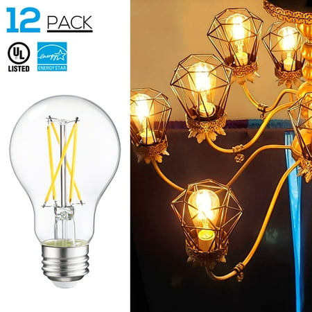 

TORCHSTAR 12 Pack LED Soft White Light Bulb 7 Watts (60W Equivalent) A19 General Purpose Lamp E26 Medium Base dimmable 2700K Soft White