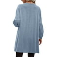 thumbnail image 2 of Hanerdun Women Open Front Cardigans Female Solid Cardigan Sweaters Blue L, 2 of 5