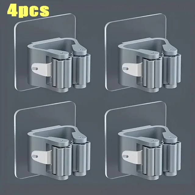 Soporte para fregona, soporte autoadhesivo para escoba, soporte para fregona montado en la pared, gancho para cepillo de barrido, organizador de almacenamiento, accesorios para baño y cocina