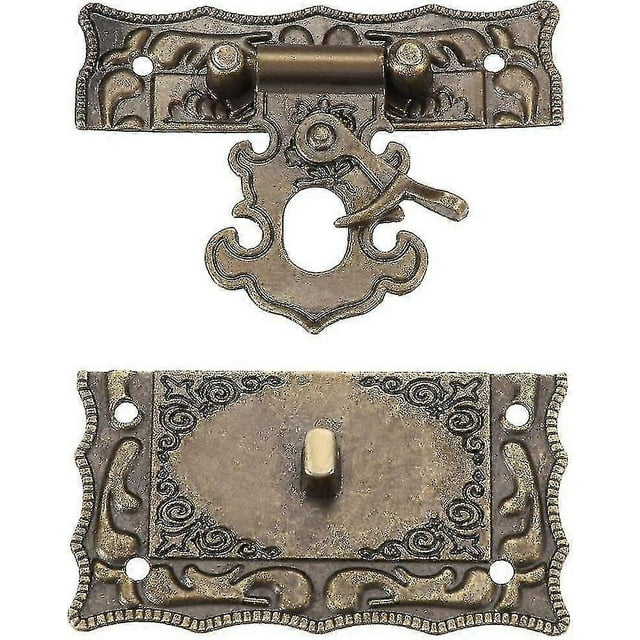 2 Sets Wooden Box Box Rectangle Lock Hasp Snap Lock 68 X 58mm Gift