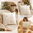 thumbnail image 4 of Talqzovs Christmas Decorative Throw Pillows , 18x18 Gingerbread House Embroidered Cushions for Sofa Couch Bed Living Room Indoor Xmas Home Decor, 4 of 6