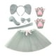 thumbnail image 4 of Accesorios para disfraz de elefante: orejas, diadema, pajarita, cola, nariz, diadema para el pelo. 6 piezas, 4 of 9