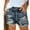 Bluish Black, variant on LYMAYTER Women's Jeans Shorts High Waisted Denim Shorts Tassel Cowboy Shorts Ripped Denim Shorts S-3XL