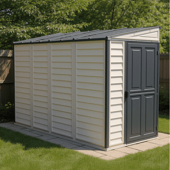 Duramax 4ft x 10ft Sidemate Plus Vinyl Resin Outdoor Storage Shed With Foundation Kit