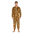 thumbnail image 3 of FORMRS Onesies Pajama for Adults Unisex Hoodie Winter Jumpsuit One Piece Sleepwear, Sizes S-2XL, Retro Orange Flowers, 3 of 7