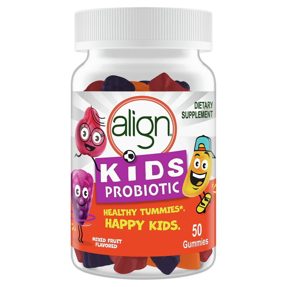 Align Kids Probiotic Supplement Gummies, Natural Fruit Flavors, 50 Ct