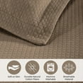 thumbnail image 2 of Superior Solitaire Cotton Decorative Bedspread and Sham Set, Full, Taupe, 2 of 10