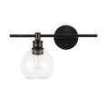 thumbnail image 3 of Living District LD2306BK Collier 1 Light Black & Clear Glass Left Wall Sconce, 3 of 4