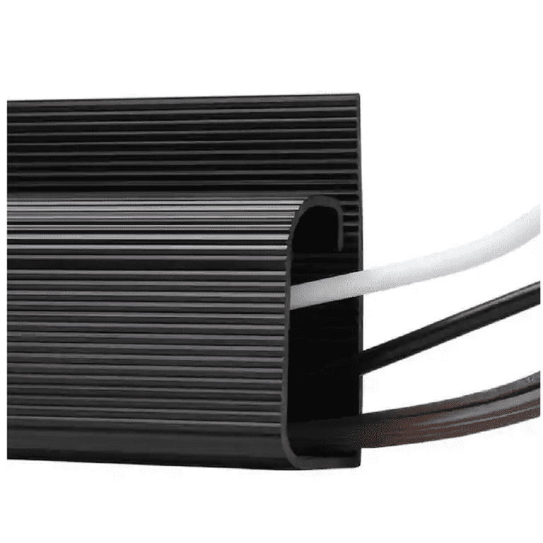 Stalwart 10 ft. 3-Channel Floor Cord Protector in Black