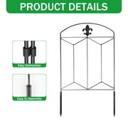 Decorative Garden Fence 10 Pack, 24in H x 12.5in L Arched No Dig Metal Fence Panels, Rustproof Outdoor Animal Barrier for Dogs, Rabbits, Flower Beds, Yard, Patio Decor & Lawn Border Protection