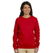 Gildan G180FL HeavyBlend Ladies Fleece Crew -Cherry Red-X-Large