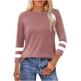 thumbnail image 1 of Sijiajgjfu Blouses en Coton et Lin pour Femmes avec Dentelle Manches 3/4 Col en V, 1 of 6