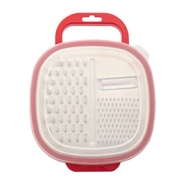 Bewildely Rebanadora 3 en 1 para verduras, frutas, patatas, zanahorias, rallador afilado, trituradora universal de larga duración, Cocina y Comedor Rojo Grande
