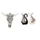 thumbnail image 1 of Arte tribal de cabeza de toro para colgar en la pared y figuras de cisne de cerámica, escultura para dormitorio, oficina, estantería, colección de dec, 1 of 8