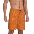 thumbnail image 2 of Sikiie Orange Glitter Mens Pajama Shorts, Lightweight Lounge Pant with Pockets Soft Sleep Pj Shorts for MenMedium, 2 of 6