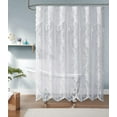 thumbnail image 5 of Warm Home Designs White Lace Shower Curtain 72 x 72 inches with Attached Valance & 7 Tassels. Lace Material. LA White  72, 5 of 5