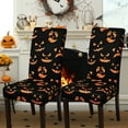 Halloween Pumpkin Dining Room Chair Covers Non Slip Stretch Chair