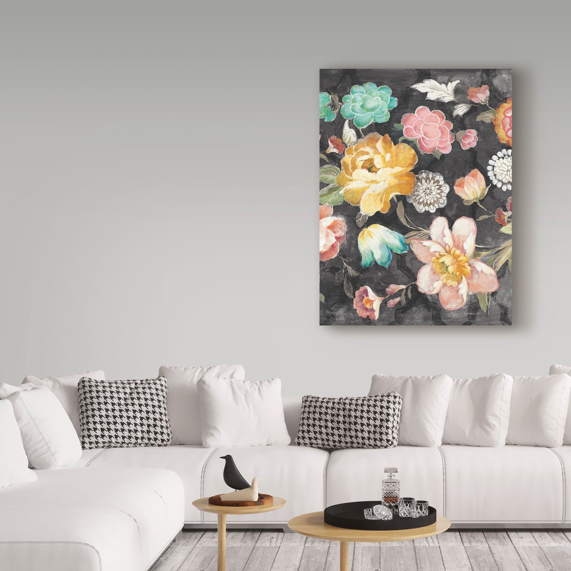 Trademark Fine Art 'Garden of Delight Black III' Canvas Art by Danhui Nai