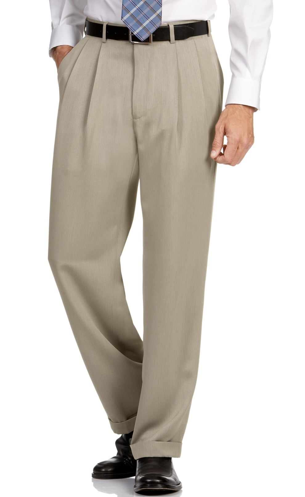 Perry Ellis Perry Ellis NEW Taupe Beige Mens Size 46x30 PleatFront Dress Pants