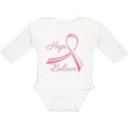 thumbnail image 3 of Inktastic Hope Believe Breast Cancer Ribbon Boys or Girls Long Sleeve Baby Bodysuit, 3 of 5