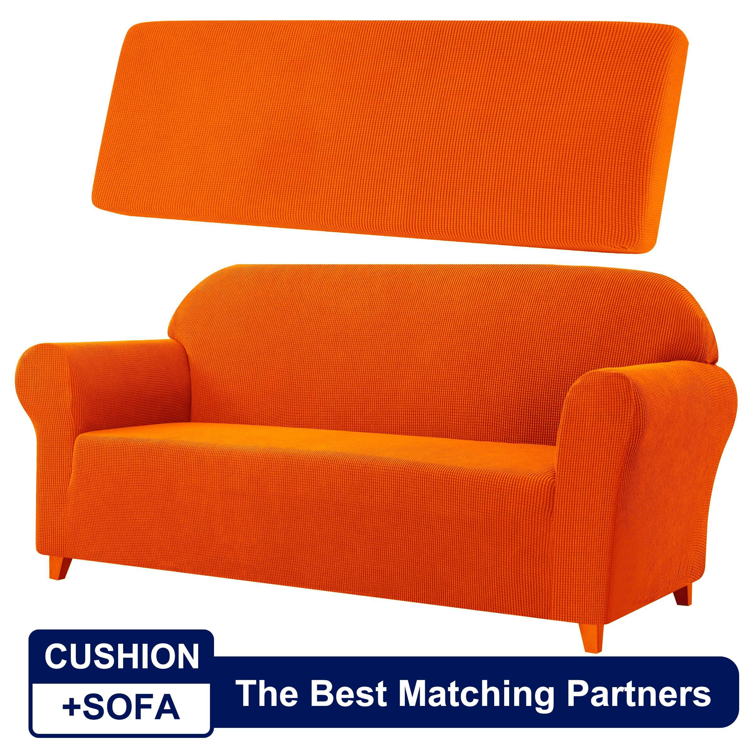 Subrtex Sofa Cover 1 Piece Slipcover with extra Stretch Cushion Seat Cover, Sofa, Orange