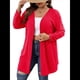 thumbnail image 2 of Suéter Tipo Cárdigan de Punto con Abertura Frontal, Liso y Acanalado, para Mujer Rojo 5XL, 2 of 8