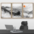thumbnail image 2 of wall26 Framed Canvas Print Wall Art Set Chinese Style Smoke Dragons Over Mountains Nature Wilderness Illustrations Modern Art Cultural Relax/Calm for Living Room, Bedroom, Office - 24"x36"x, 2 of 5