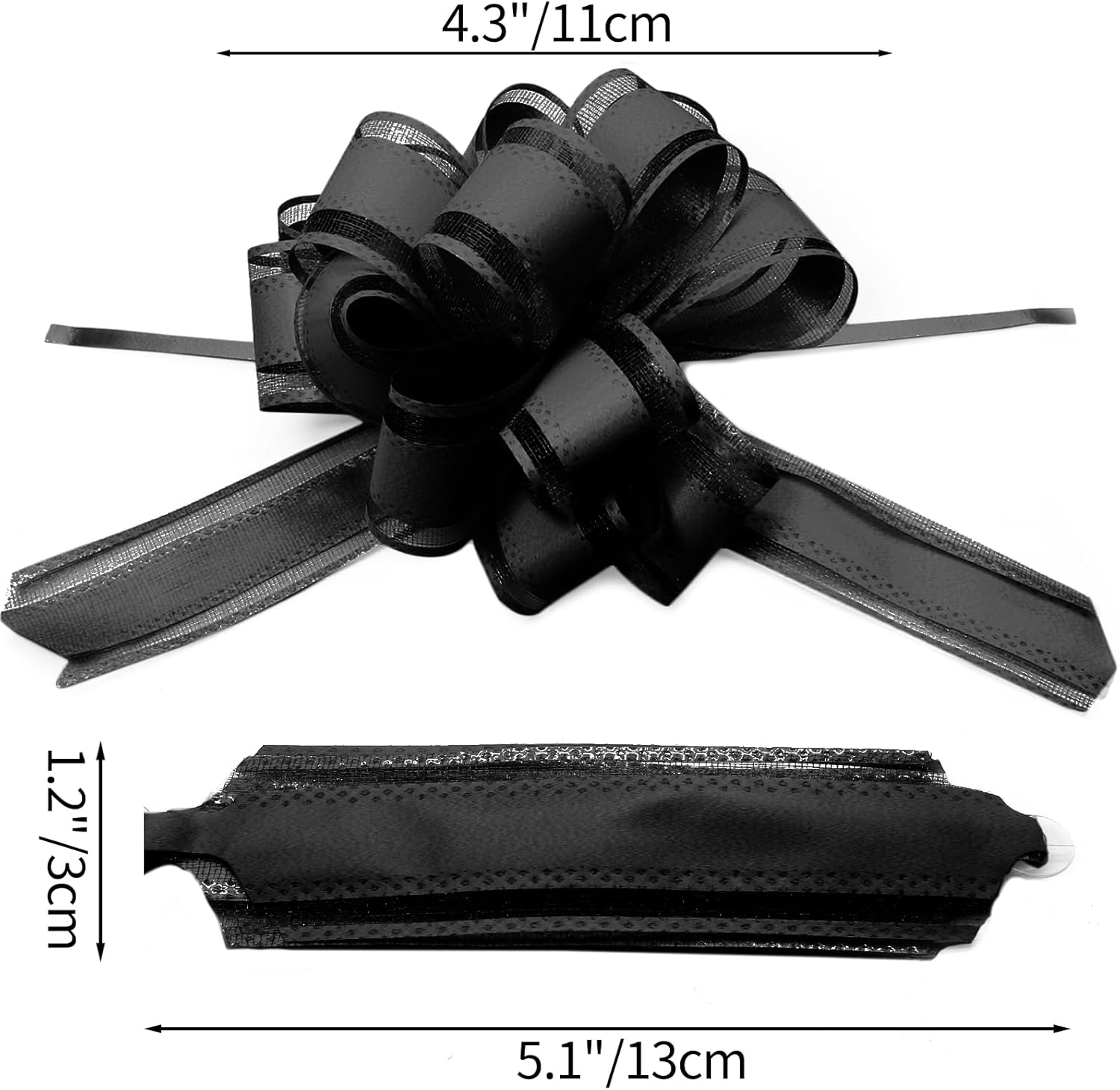 20 Pieces 5 inches Pull Bow Ribbon Black Gift Wrap Bows for Presents, Baskets, Birthday Parties, Flower Bouquets, Festivals Decorations