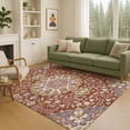 thumbnail image 6 of Addison Rugs Chantille Indoor/Outdoor Traditional Damask Burgundy Machine Washable Rectangle Rug, 9' x 12', 6 of 8