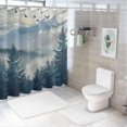thumbnail image 7 of Orinice Birds Mountain Range Forest Bathroom Decor Set - Colorful Luxurious Graphic Print Polyester Fabric Fashion Shower Curtain with Hooks 60x72, 7 of 7
