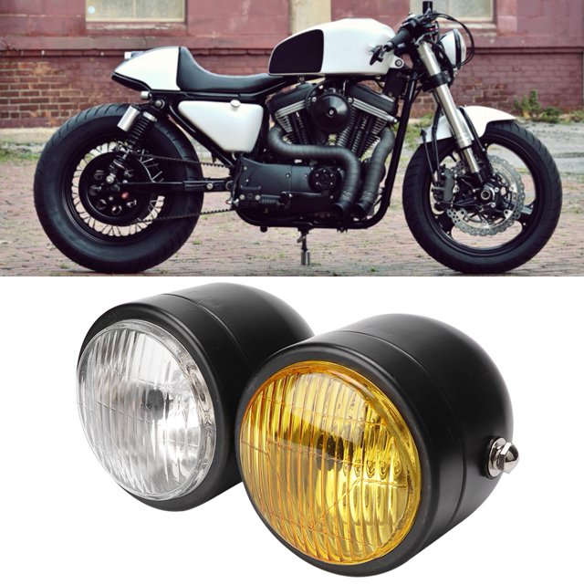 Faro doble para motocicleta faro redondo doble de hierro duradero moderno ahorro de energía fresco para motos deportivas y motocicletas ANGGREK Otros