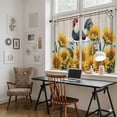 thumbnail image 5 of Bathing Roosters Kitchen Curtain for Berdoom Living Room Cafe 54 Inch Length, Farmhouse Sunflower Vintage Burlap Tiers Curtains Light Filtering Drapes Rod Pocket Window Treatment 2 Panels 52"Wx54"L, 5 of 8