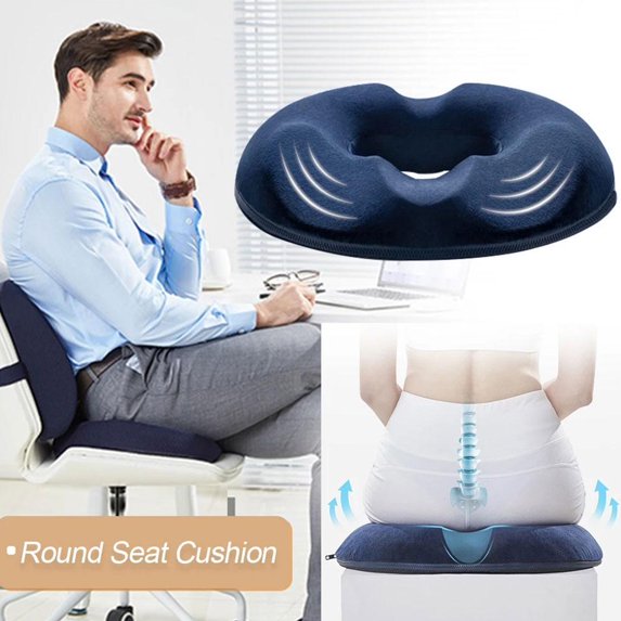 Orthopedic Memory Foam Seat Cushion with Hollow Design for Tailbone and Hemorrhoid Pain Relief Universal Fit for Office Chair Car and Wheelchair