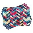 thumbnail image 1 of Ambesonne Chevron Place Mats Set of 4, Downward Parallel Lines, Standard Size, Multicolor, 1 of 6