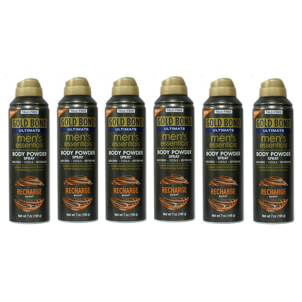 Gold Bond Ultimate Mens Essentials Body Powder Spray, Rechrge Scent, 7