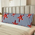 thumbnail image 5 of Naloa Starfish Navy Blue Stripe Super Soft 20x60 Body Pillow Case,Long Side Hidden Zipper（PILLOWS ARE NOT INCLUDED）, 5 of 6