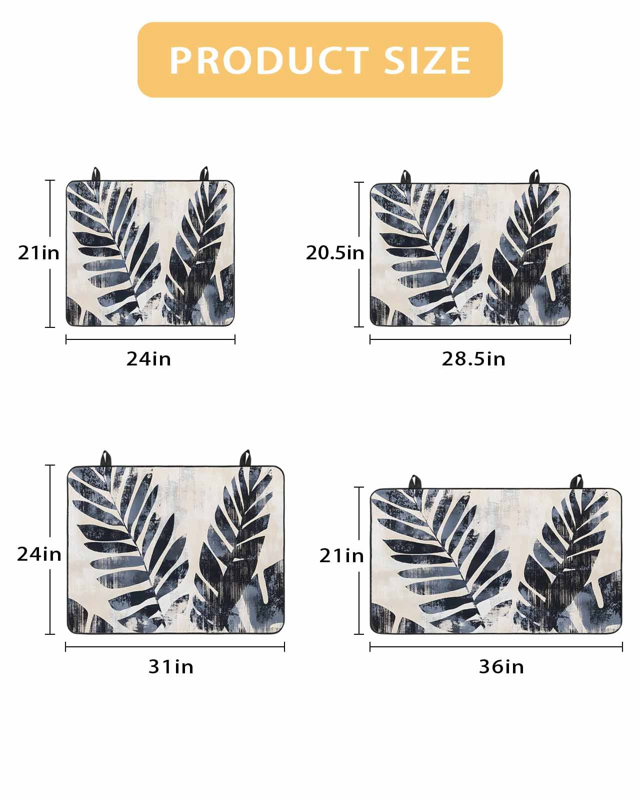 nqOlkjepod Large Induction Cooktop Protector Mat 24"x21", Navy Blue Palm Leaf Stove Top Covers for Electric Stove, Tropical Botanical Vintage Leaves Stove Burner Cover Mats, Glass Top Stove Cover