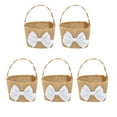 thumbnail image 4 of 5 Pieces Wedding Decoration Basket, Burlap Flower Basket Bag, Burlap Bag Party Supplies Wedding Flower Basket Bag, for Wedding D, 4 of 8