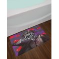 thumbnail image 2 of Skull Bath Mat, Romantic Skeleton Handsome Corpse Groom with Tuxedo Hearts in the Backdrop Print, Non-Slip Plush Mat Bathroom Kitchen Laundry Room Decor, 29.5 X 17.5 Inches, Black and Red, Ambesonne, 2 of 2