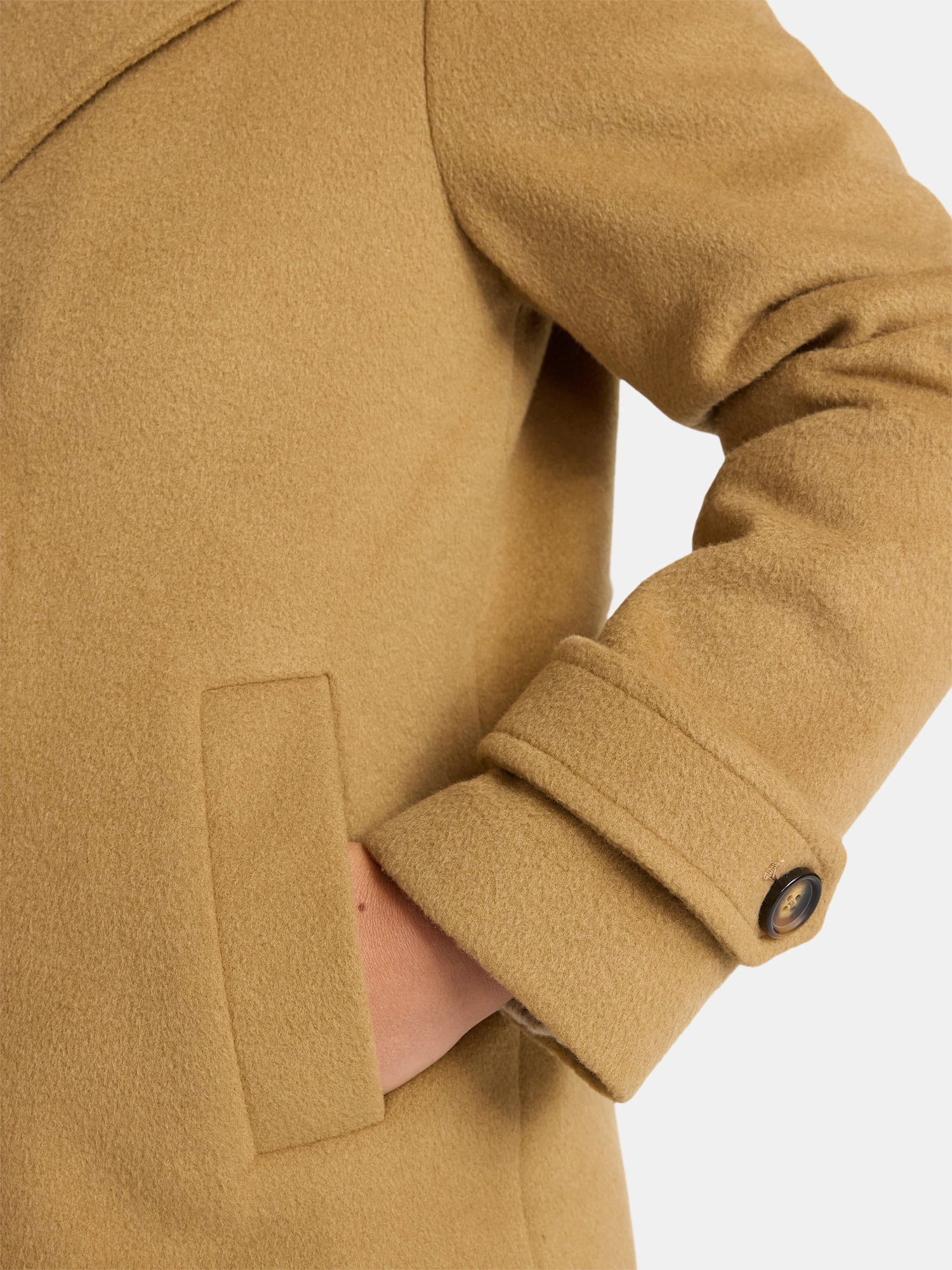 Time and Tru Women's and Women's Plus Faux Wool Peacoat, Sizes XS-3X
